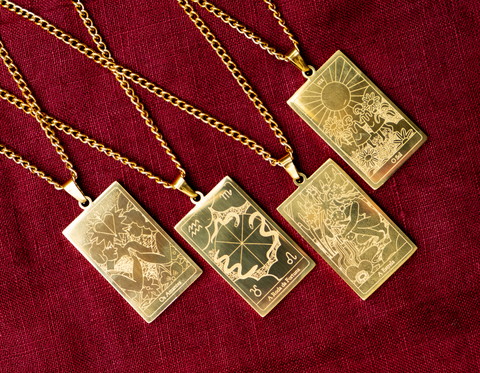 Special Gold Plated Tarot Card Necklace - The Necklace Your Energy Needs Now!