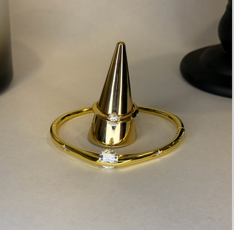 Adjustable 18K Gold Plated Saturn Ring
