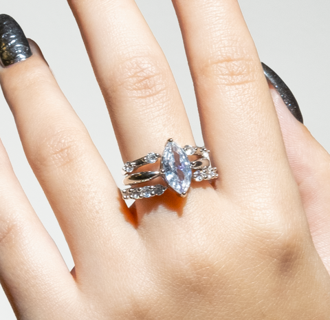3-Piece Adjustable Sparkling Ring Set