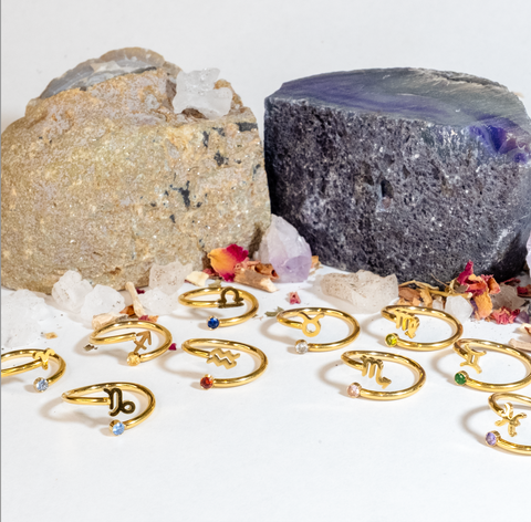 Anel dos Signos - Banhado a Ouro 18K Ajustável