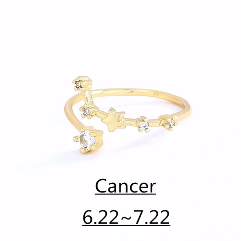 Zodiac Ring – 18K Gold Plated Adjustable – Available in gold or silver
