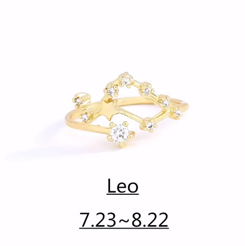 Zodiac Ring – 18K Gold Plated Adjustable – Available in gold or silver