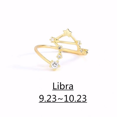 Zodiac Ring – 18K Gold Plated Adjustable – Available in gold or silver