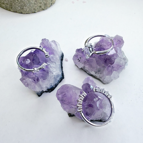 3-Piece Adjustable Sparkling Ring Set
