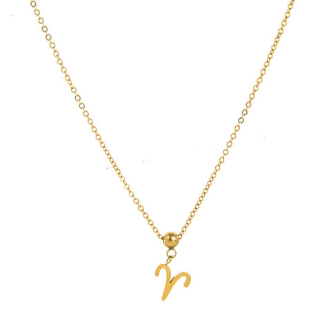 Necklace with Zodiac Sign Pendant - 18K Gold Plated