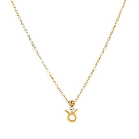 Necklace with Zodiac Sign Pendant - 18K Gold Plated