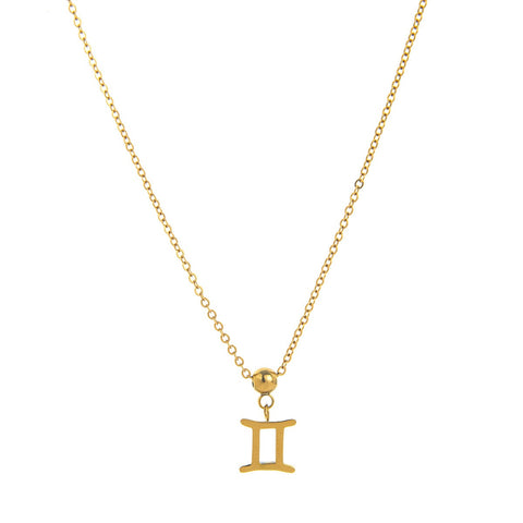 Necklace with Zodiac Sign Pendant - 18K Gold Plated