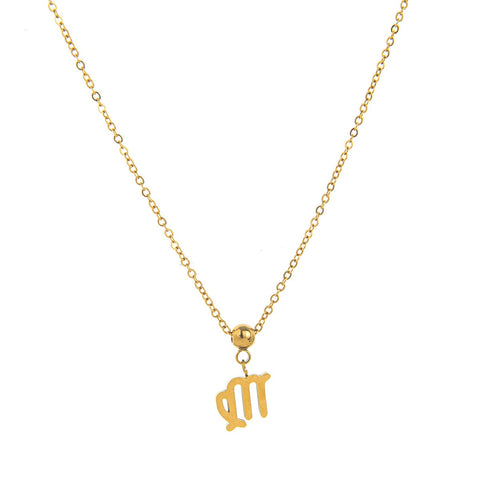 Necklace with Zodiac Sign Pendant - 18K Gold Plated
