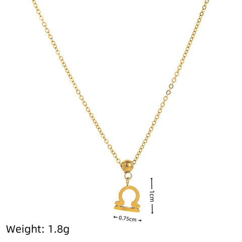 Necklace with Zodiac Sign Pendant - 18K Gold Plated