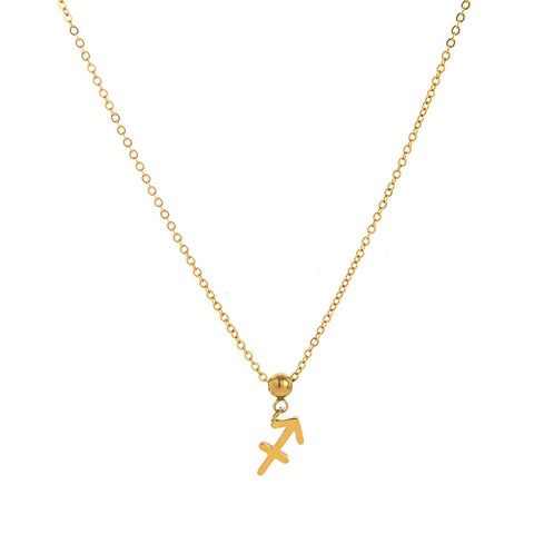 Necklace with Zodiac Sign Pendant - 18K Gold Plated