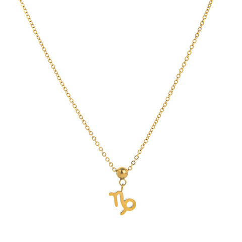 Necklace with Zodiac Sign Pendant - 18K Gold Plated