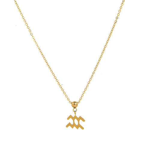 Necklace with Zodiac Sign Pendant - 18K Gold Plated