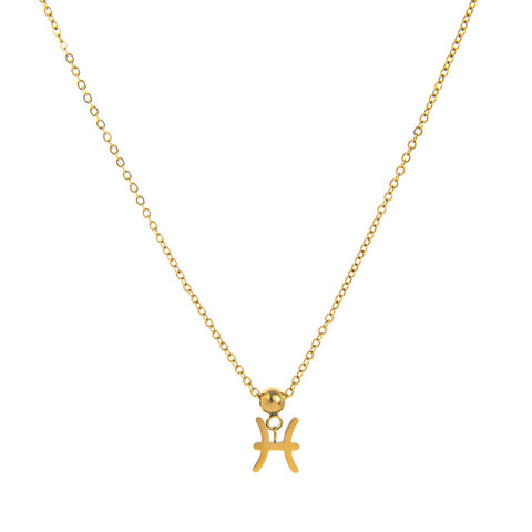 Necklace with Zodiac Sign Pendant - 18K Gold Plated