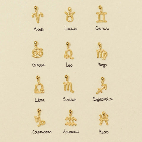 Necklace with Zodiac Sign Pendant - 18K Gold Plated