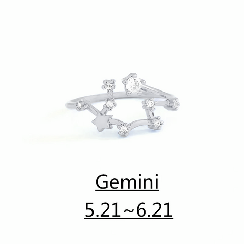 Zodiac Ring – 18K Gold Plated Adjustable – Available in gold or silver