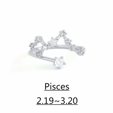 Zodiac Ring – 18K Gold Plated Adjustable – Available in gold or silver