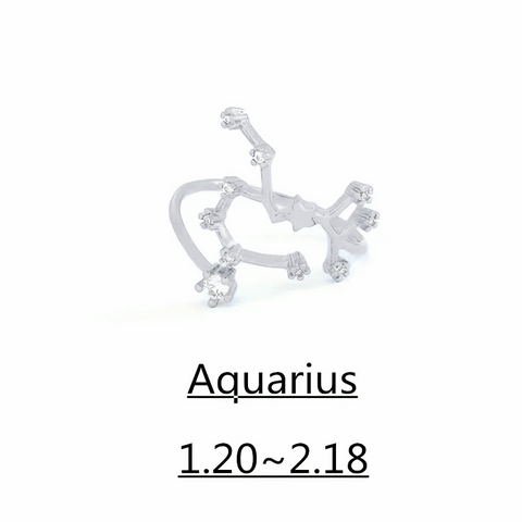 Zodiac Ring – 18K Gold Plated Adjustable – Available in gold or silver