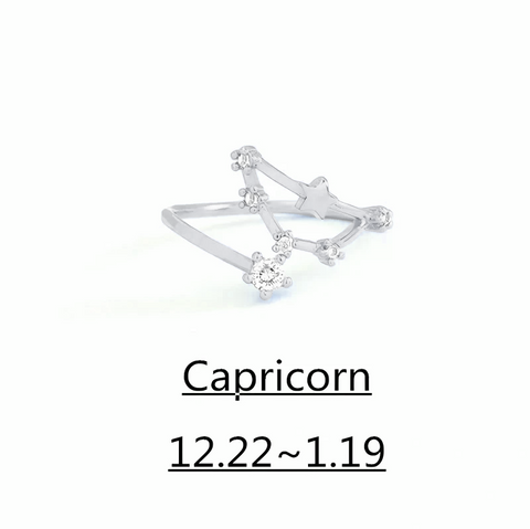 Zodiac Ring – 18K Gold Plated Adjustable – Available in gold or silver
