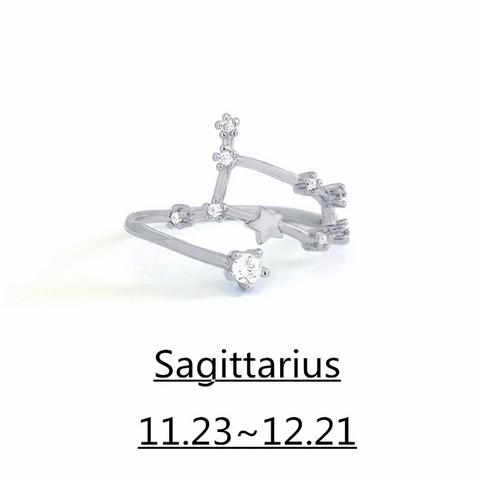 Zodiac Ring – 18K Gold Plated Adjustable – Available in gold or silver