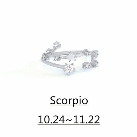 Zodiac Ring – 18K Gold Plated Adjustable – Available in gold or silver