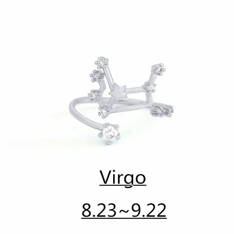 Zodiac Ring – 18K Gold Plated Adjustable – Available in gold or silver