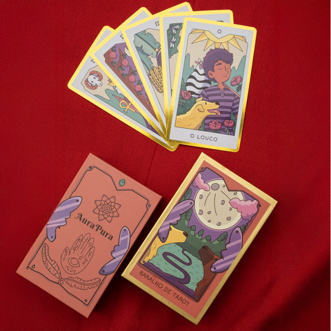 Baralho de tarô com caixa de presente e processo de estampagem a quente - 78 cartas