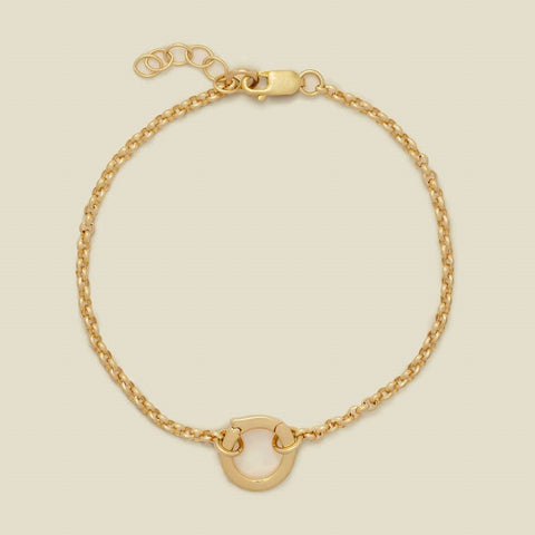 Pulseira com pingente de pedra de nascimento quadrado | Compra Personalizada