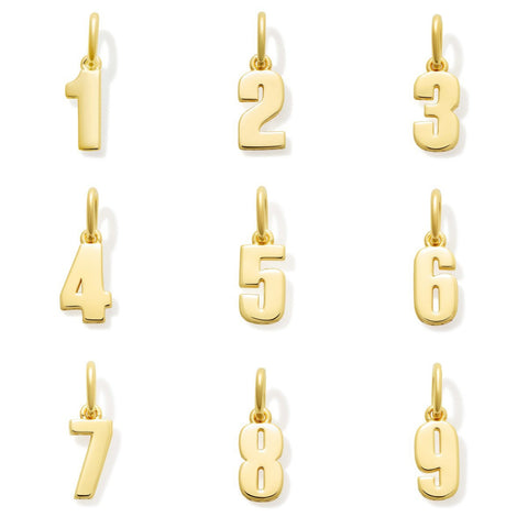 Numerology Amulet - Gold Plated Number Pendant