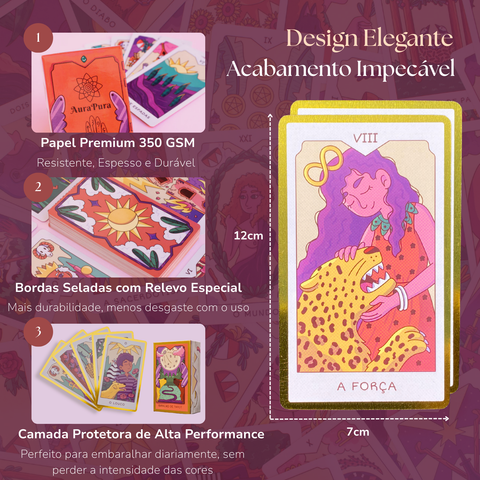 Baraja de tarot con caja de regalo y proceso de estampación en caliente - 78 cartas