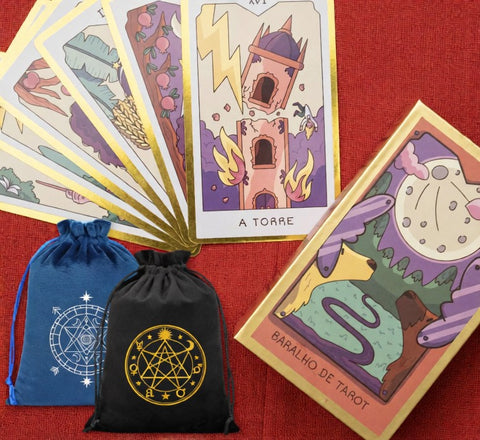 Nova versão - Baralho de tarô com caixa de presente com o saco de veludo premium - 78 cartas