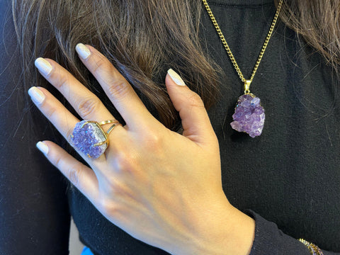 Fortune Kit - an Amethyst Ring + an Amethyst Pendant