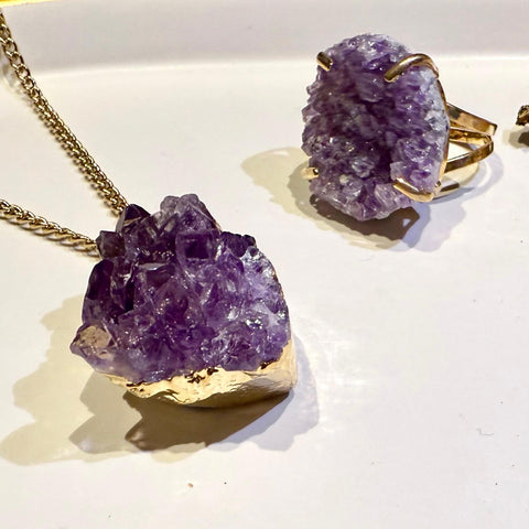 Fortune Kit - an Amethyst Ring + an Amethyst Pendant