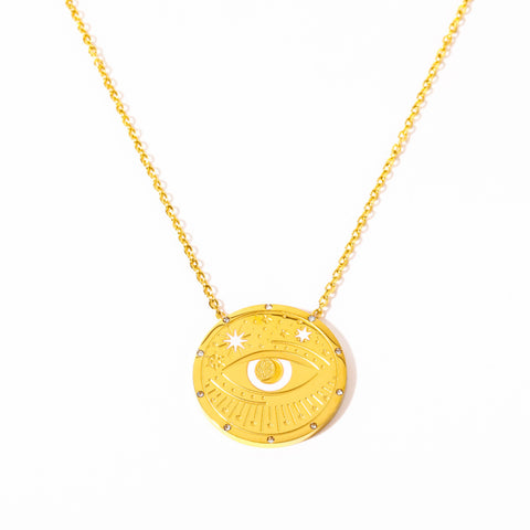 Colares Lua e Sol -  Banhado a Ouro