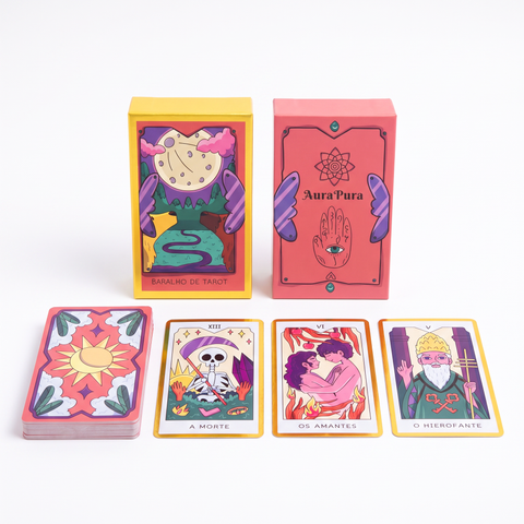 Nova versão - Baralho de tarô com caixa de presente com o saco de veludo premium - 78 cartas