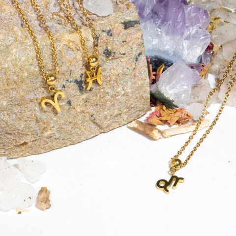 Necklace with Zodiac Sign Pendant - 18K Gold Plated