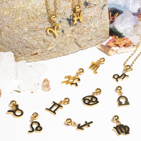 Necklace with Zodiac Sign Pendant - 18K Gold Plated
