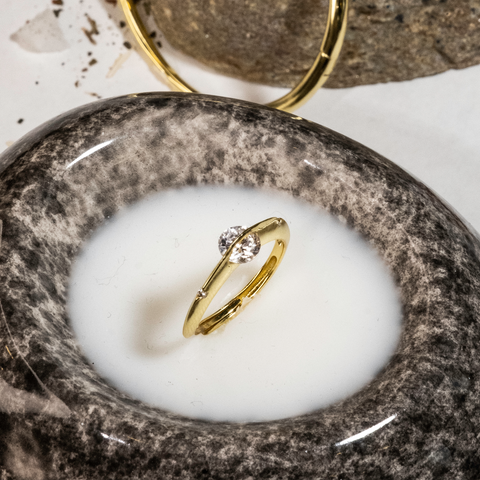 Adjustable 18K Gold Plated Saturn Ring