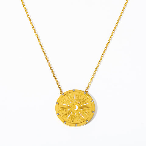 Colares Lua e Sol -  Banhado a Ouro