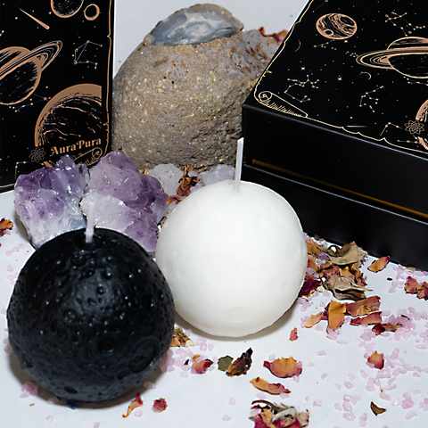 Velas aromáticas lunares con caja de regalo